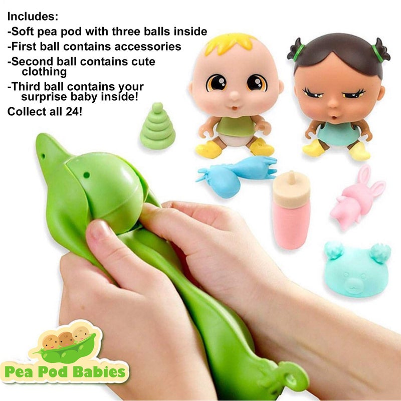 Nature Bound Pea Pod Babies Twenty Two Piece Little Traveler Playset - Collectible Mystery Surprise Toy with Mini Baby  Clothing  & Accessories - All in A Soft Pea Pod - Small Doll  Ages 3+ - Image 4
